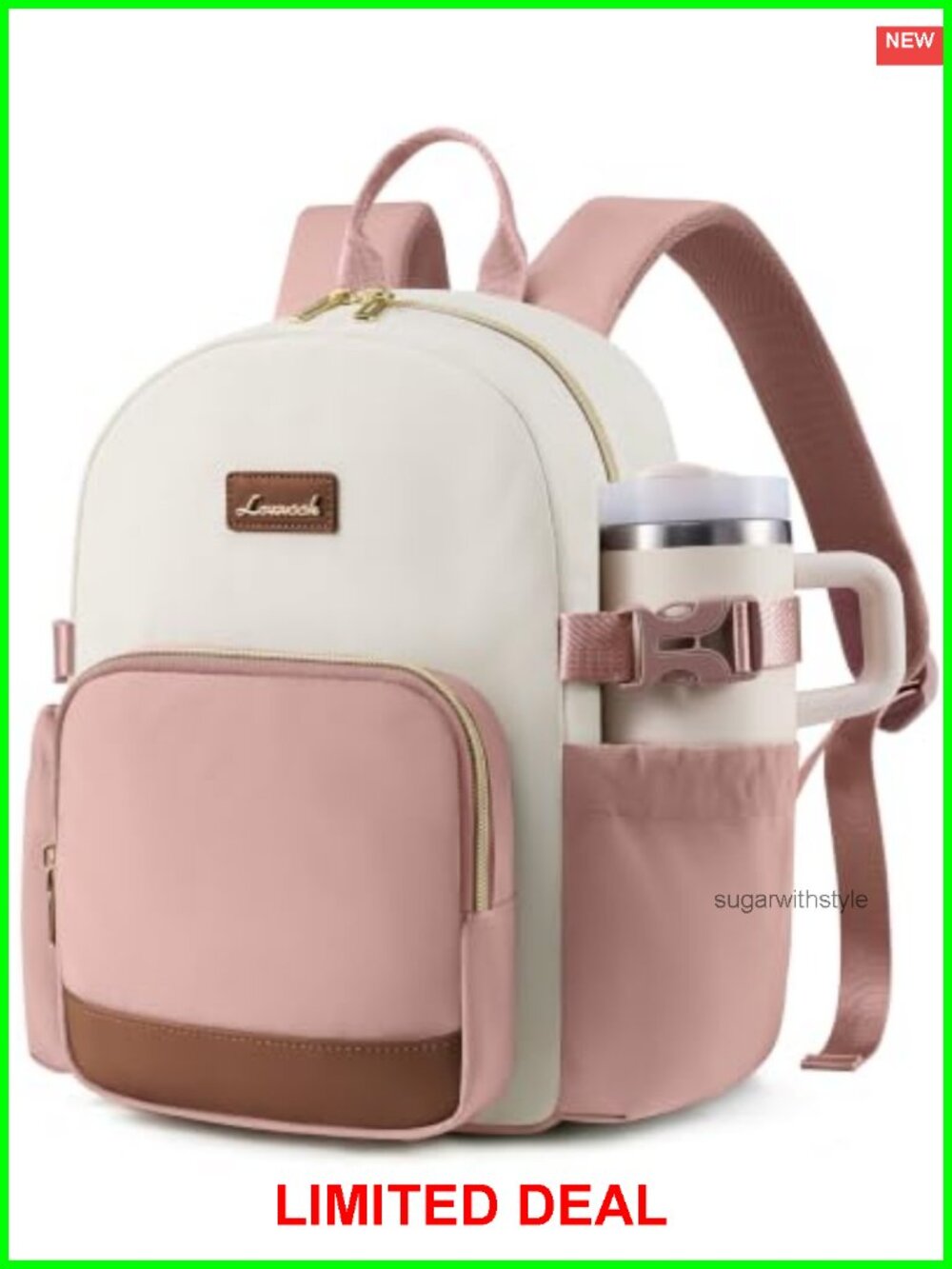 LOVEVOOK Mini Backpack Purse Water-Resistant Polyester with Tumbler Holder